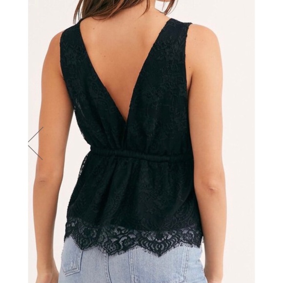 Closet Clear Out! ❤️ NWT! Free People ‘Chante’ black lace tank - Picture 2 of 12